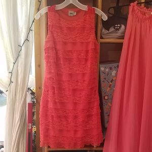 Asos dark pink lace dress